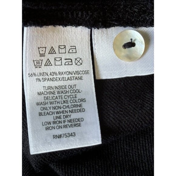 Tahari Linen Blend Midi Dress Womens Small Blue Button Down Sleeveless Nautical - Picture 7 of 9